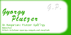 gyorgy plutzer business card